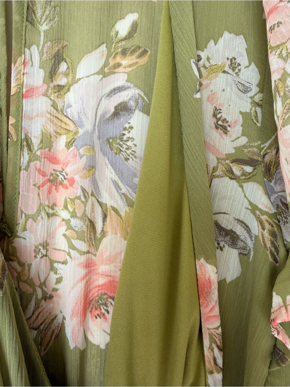miami Olive Green Floral Wrap Mini Dress - Picture 5 of 10